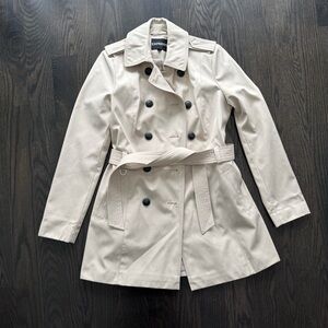 Express Women's Beige Double-Breasted Trench Coat